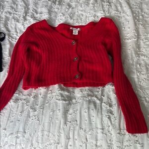 Sincerely Jules Vibrant Red Cropped Cardigan